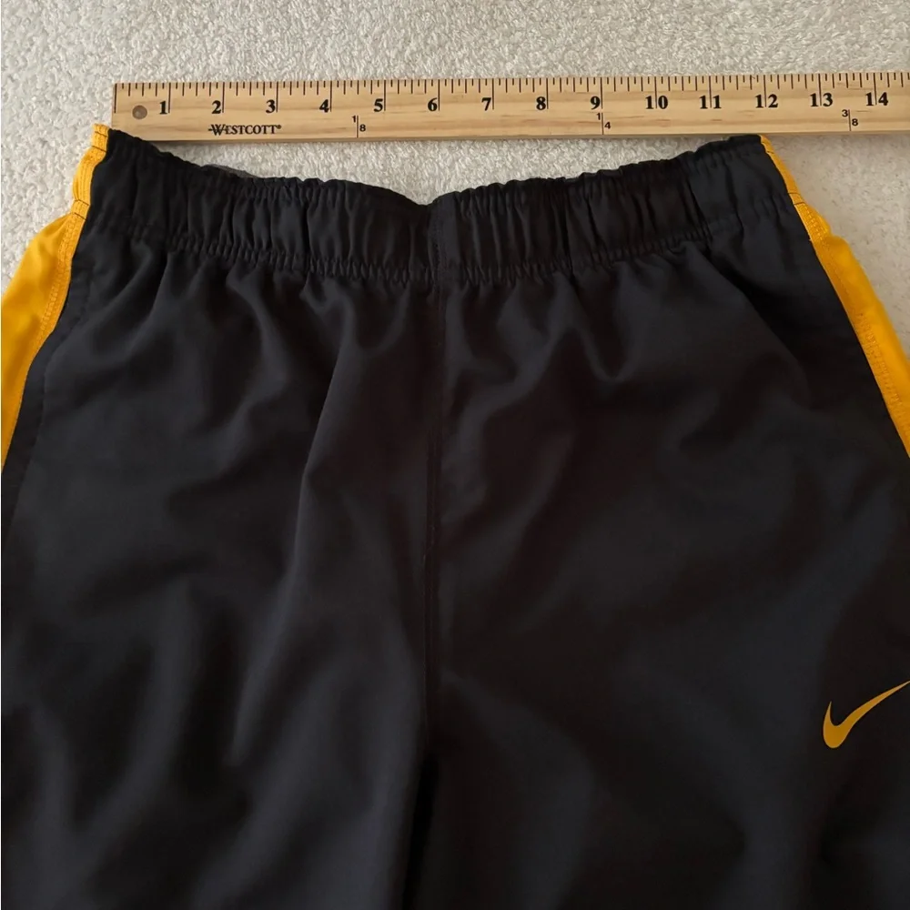 Nike Black and Yellow Sweatpants with Elastic Cuffs